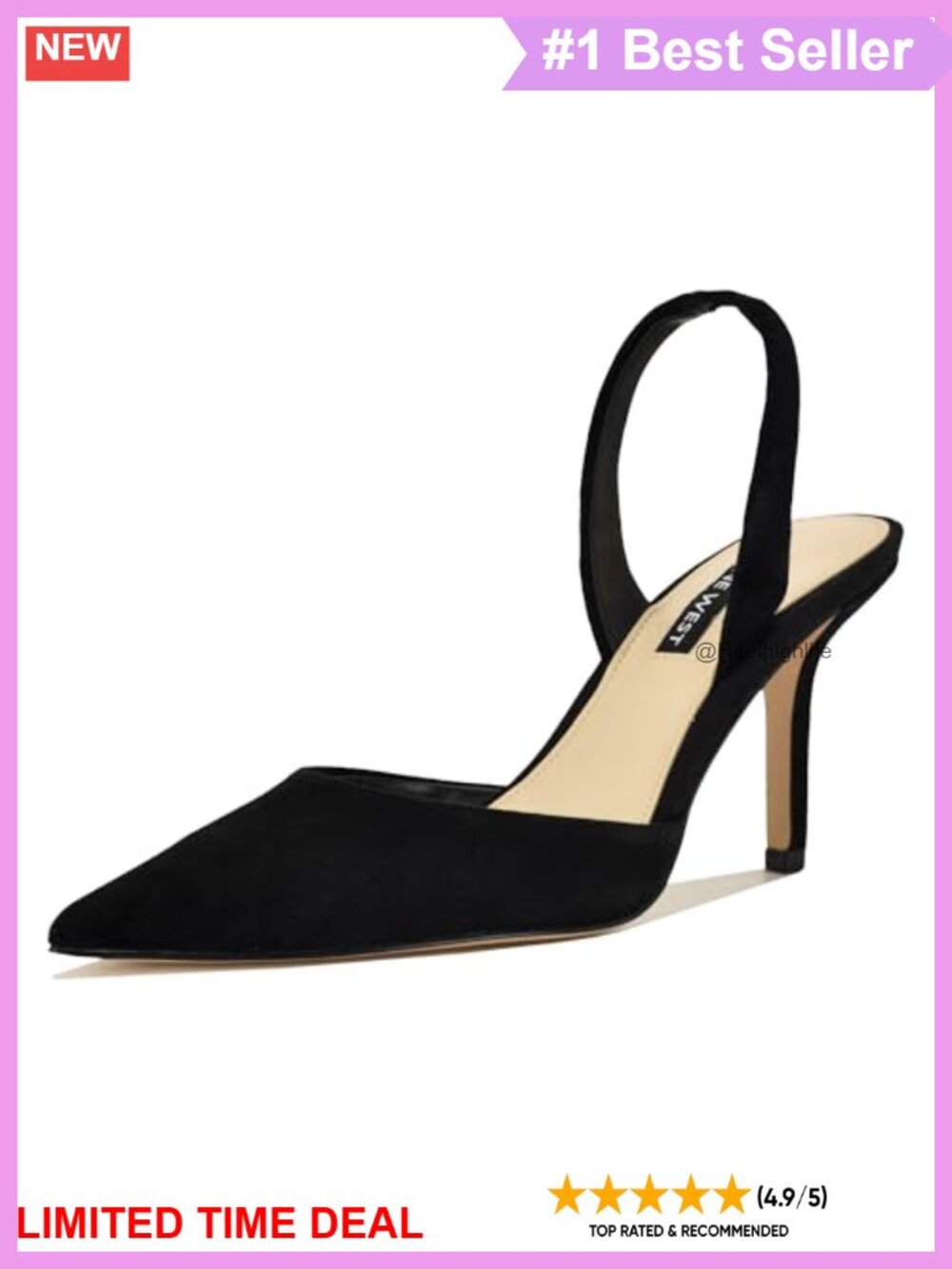 Pointy Toe Slingback Stiletto Heel Dress Pump Suede Women's